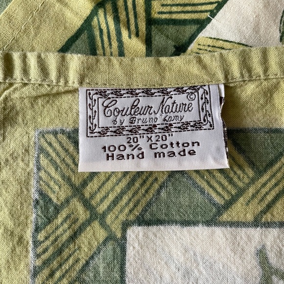 COULEUR NATURE Set Of 6 Green India Cotton Handmade Bamboo Print Napkins - Picture 5 of 9